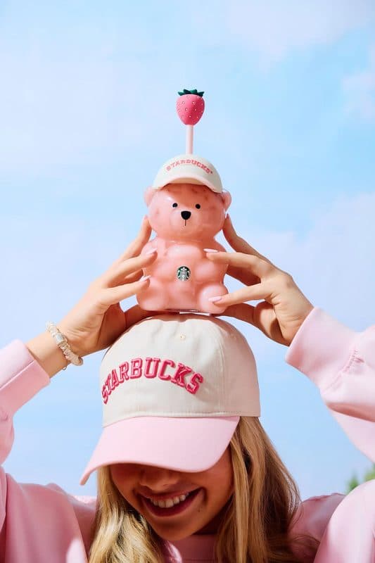 Starbucks Pink Bearista Glass Cold Cup